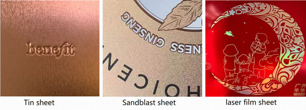 Tin sheet, sandblast sheet, and laser film sheet