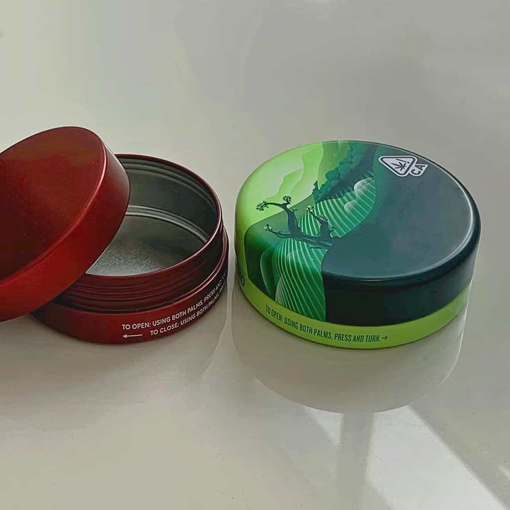 cannabis infused gummy tin container