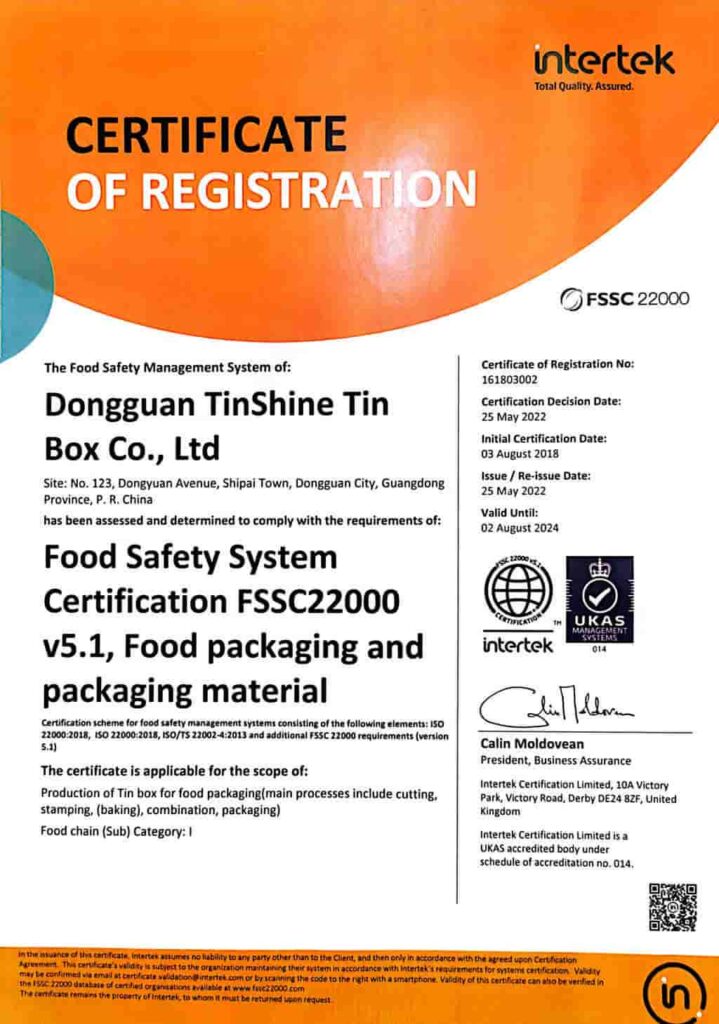FSSC22000 - Tinshine