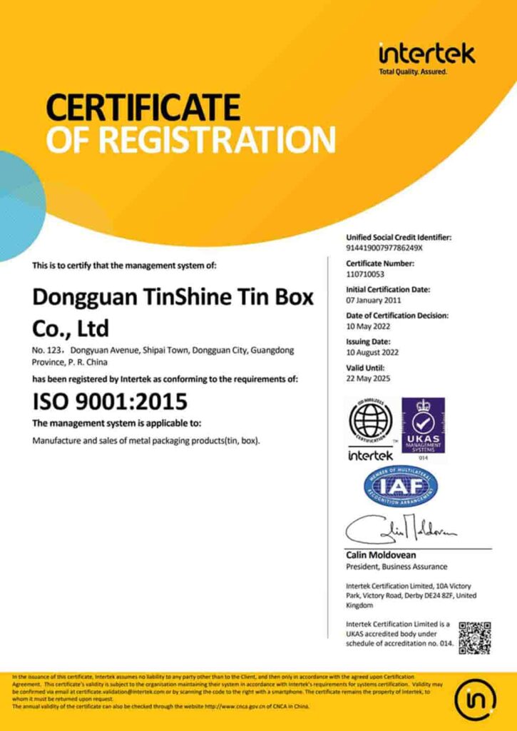 ISO9001 - Tinshine